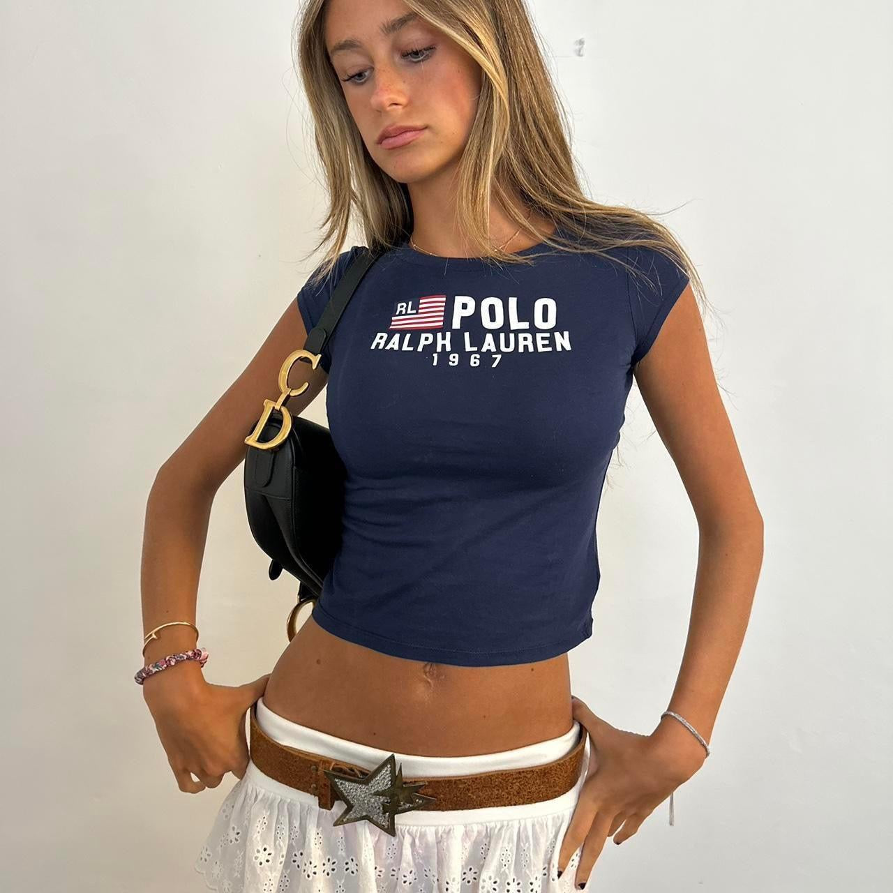Vintage Ralph Lauren navy preppy baby tee