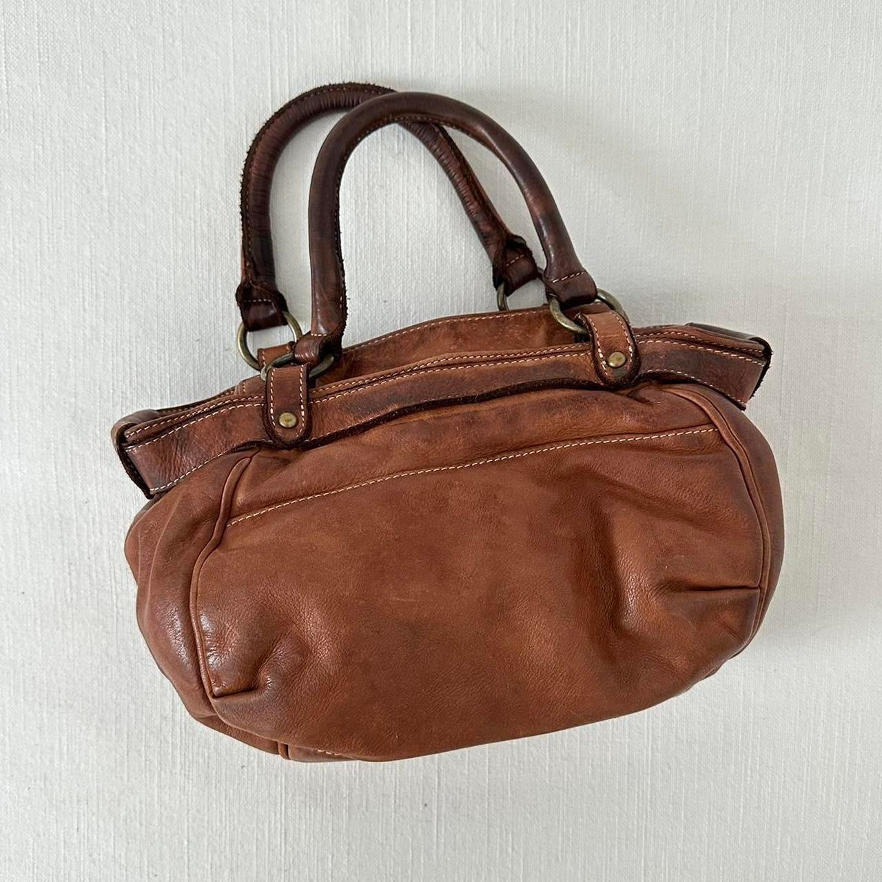 Vintage brown genuine leather bag