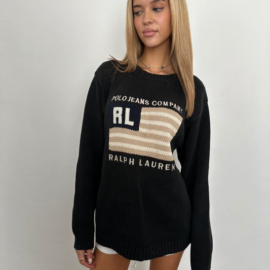 Vintage Ralph Lauren black cotton sweater