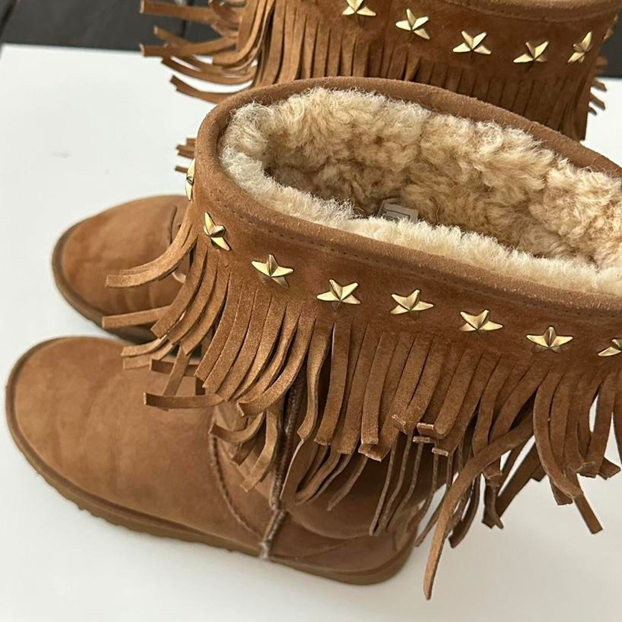 Vintage chestnut 2010 Jimmy Choo X Ugg boots – Chelsea Thrift