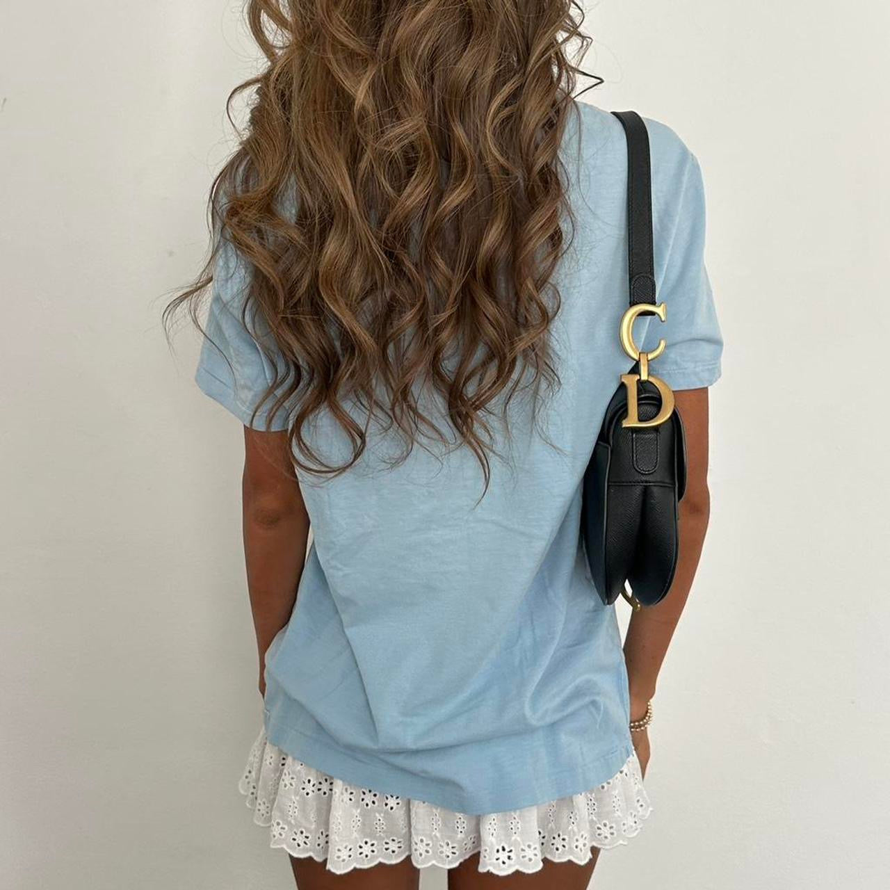 Vintage Ralph Lauren baby blue varsity top