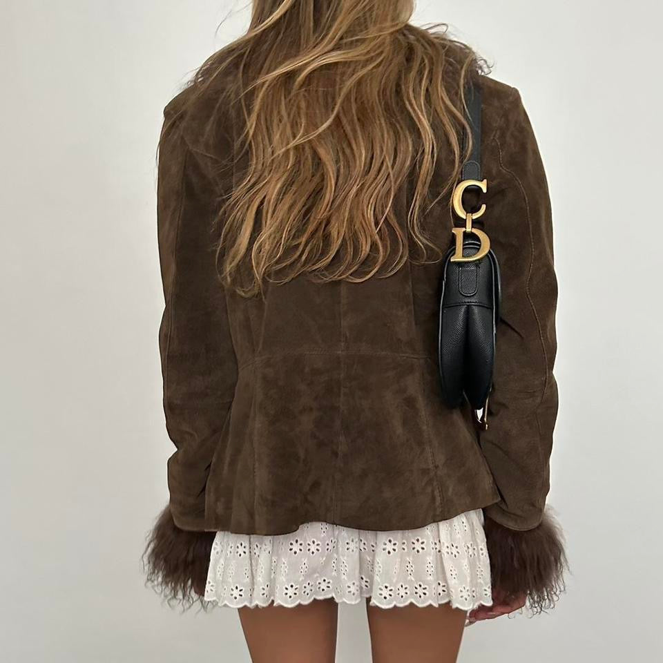 Vintage suede chocolate brown jacket