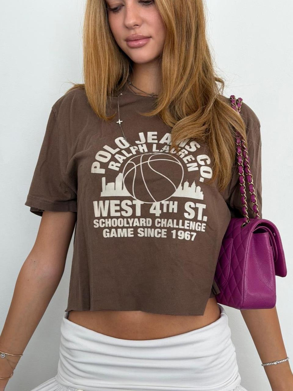 Vintage 00’s Ralph Lauren brown relaxed baby tee