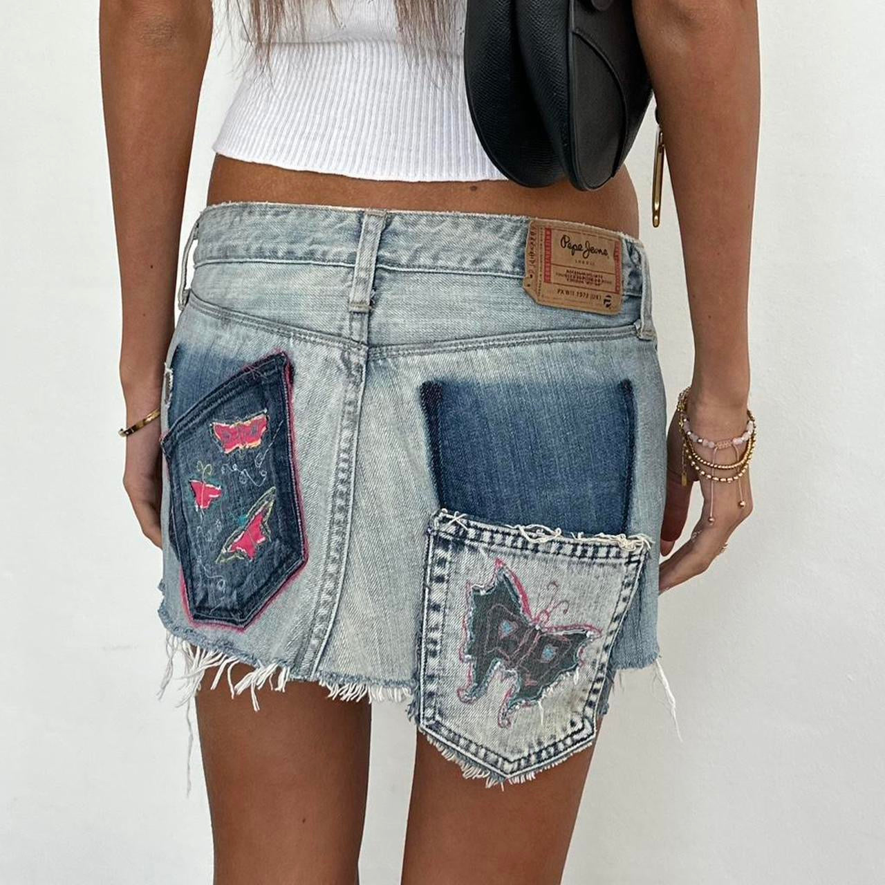 Vintage butterfly 00s denim skirts