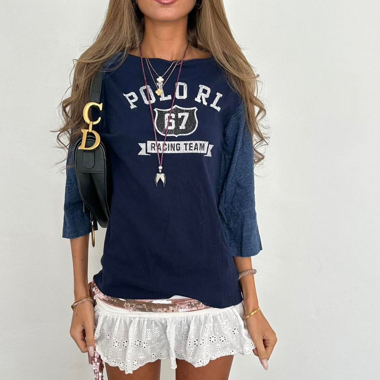 Vintage 00s Ralph Lauren racing blue top