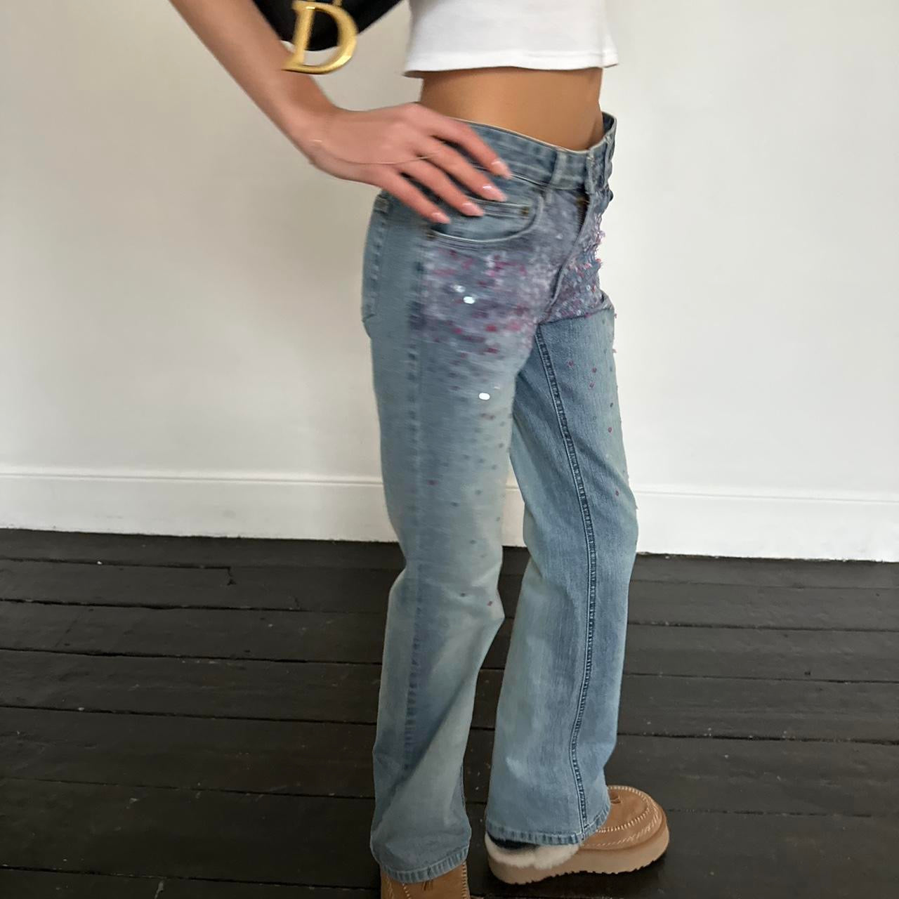 Vintage 2000’s sequin embroidered bootcut jeans