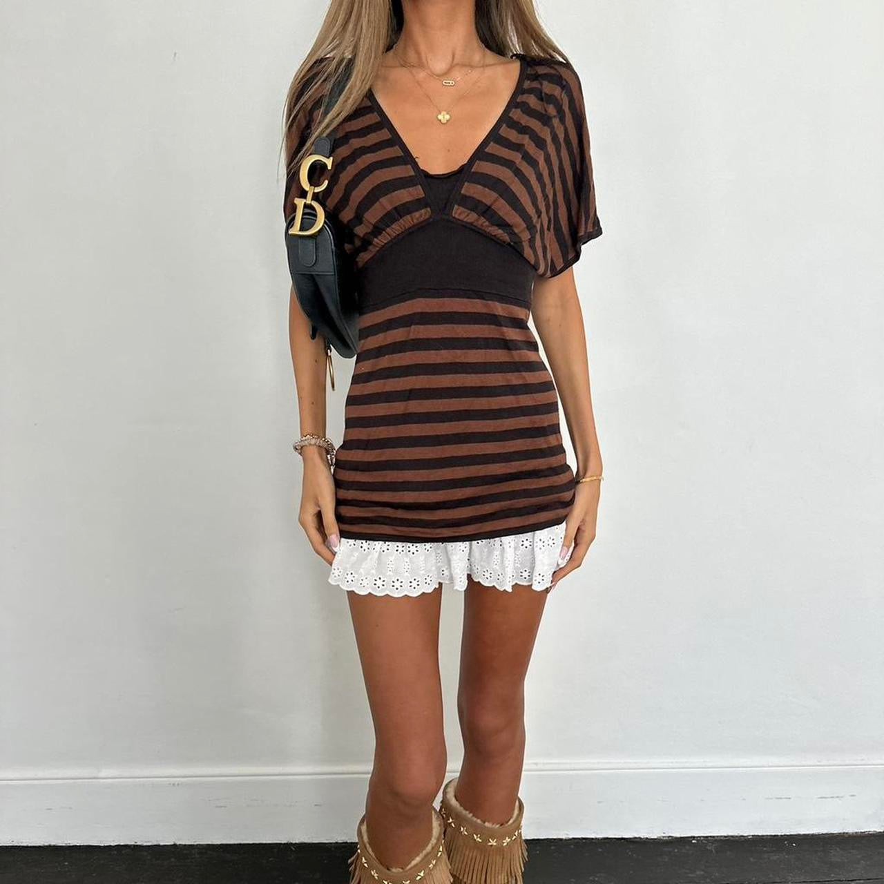 Vintage 2000s brown striped top
