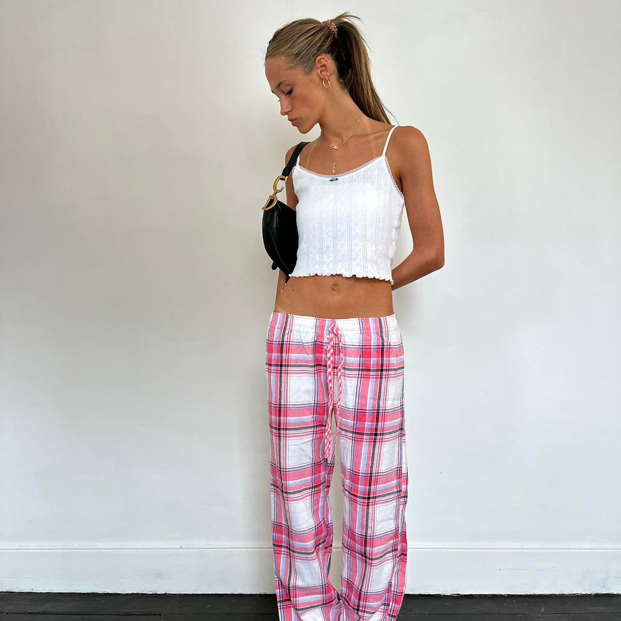 Vintage colourful plaid pants