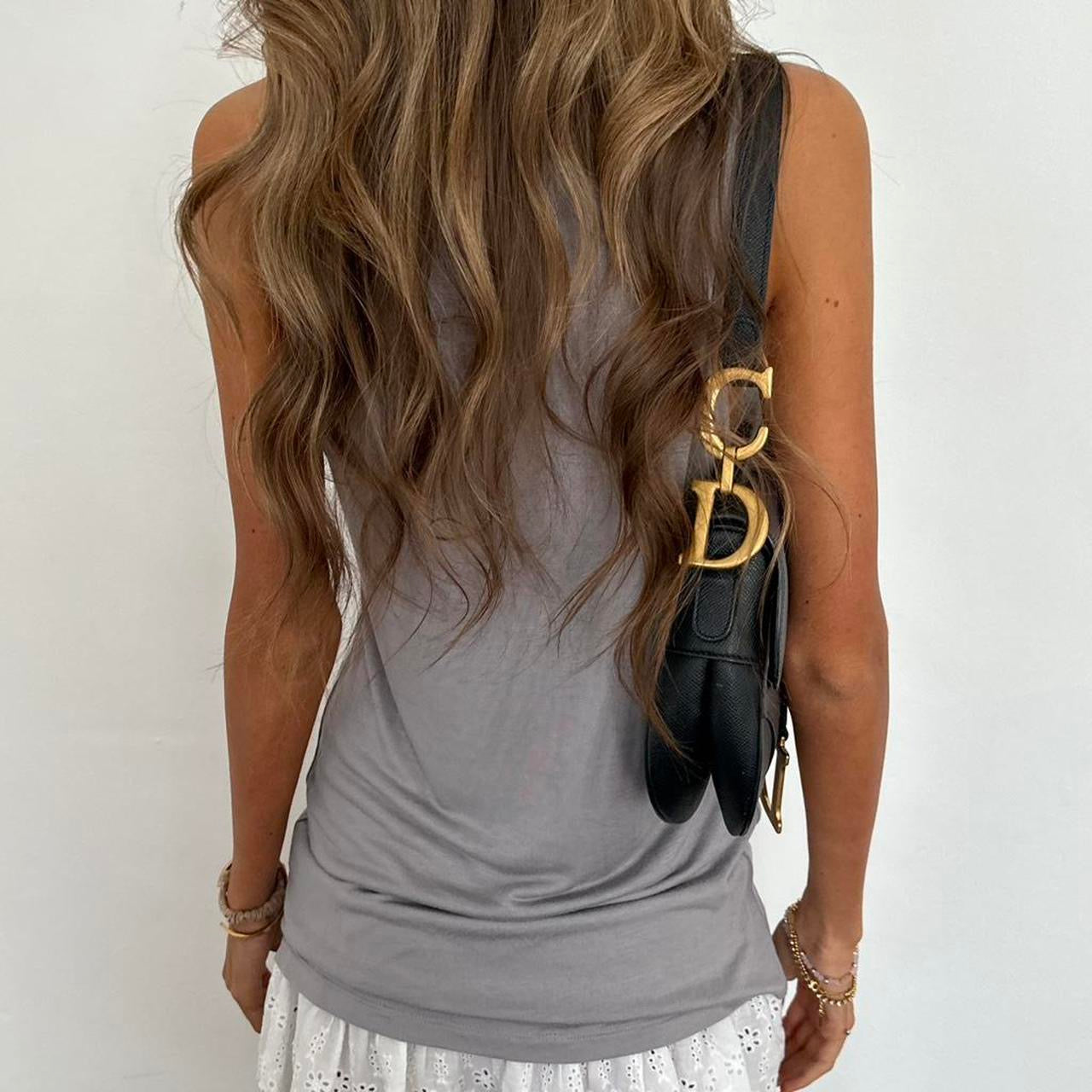 Vintage 2000s silver sequin top