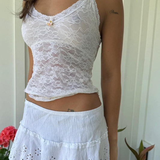 Vintage 90’s lace white cami top