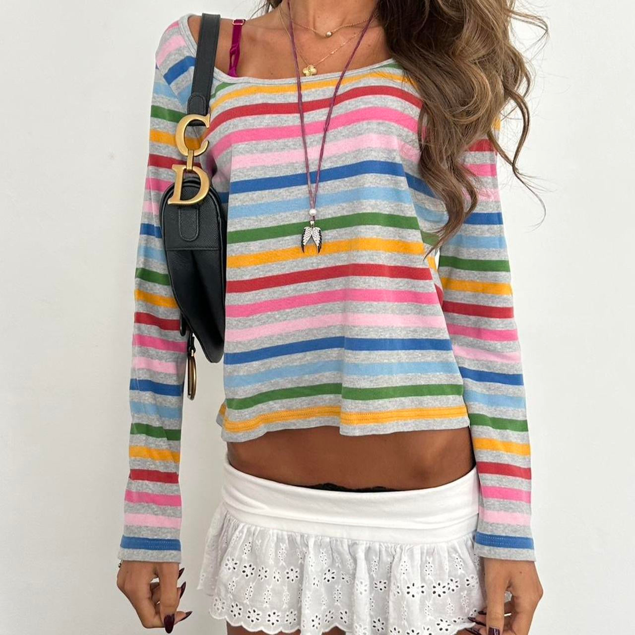 Vintage soft stripe long sleeve top