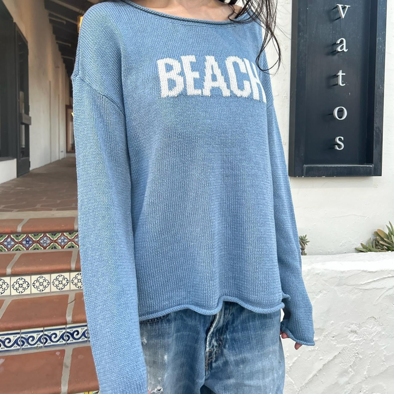 Vintage Beach off the shoulder sweatshirt