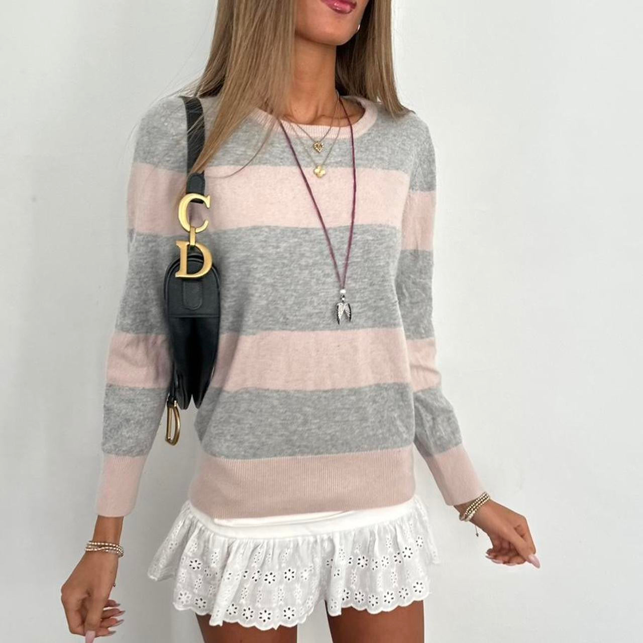 Vintage 2000s cashmere pastel striped jumper