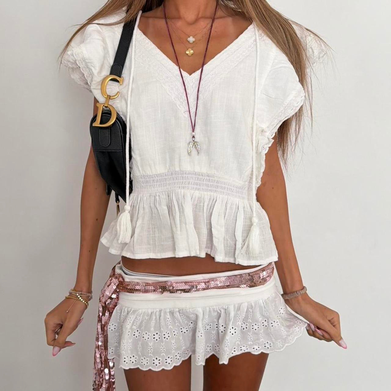 Vintage 90’s white cami boho top
