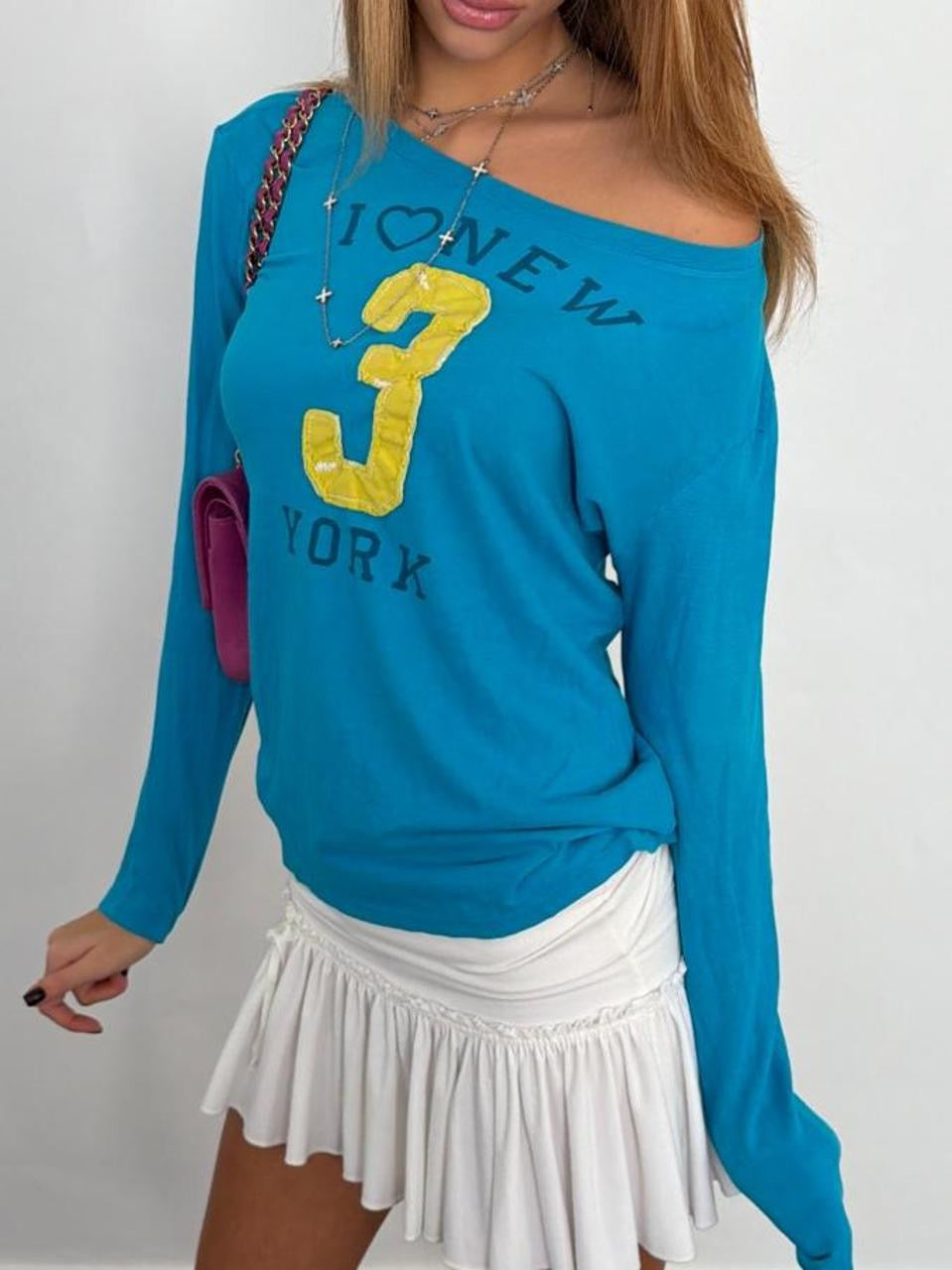 Vintage 00’s I love NY blue long sleeve top
