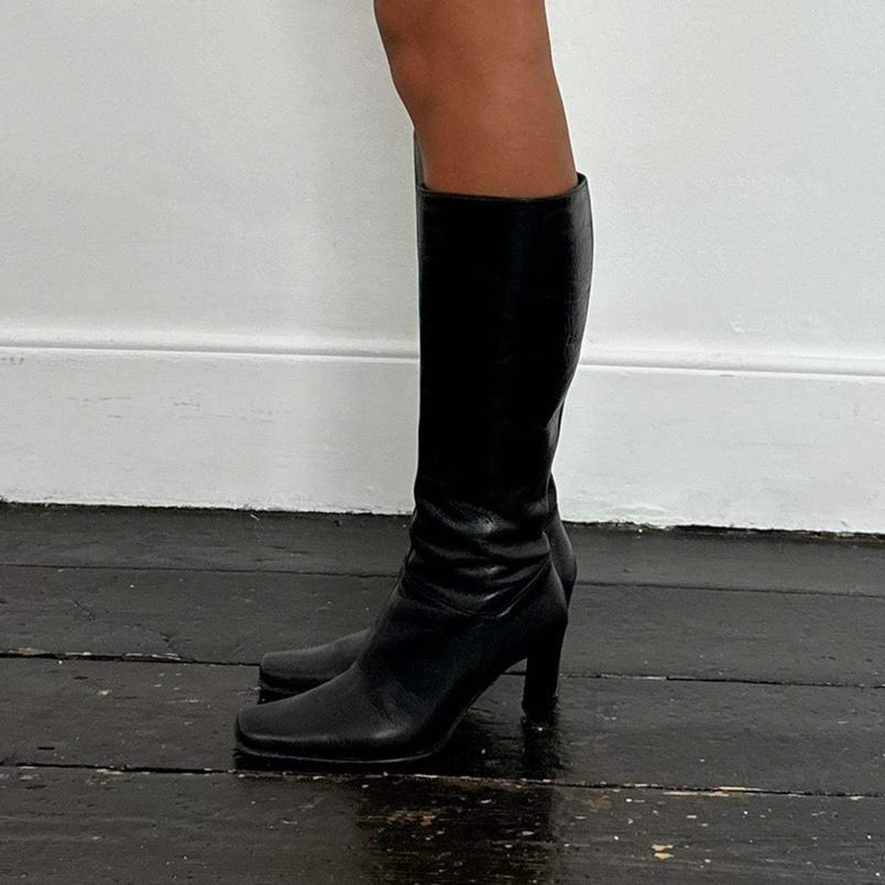 Vintage Ted Baker tall leather black classic boots