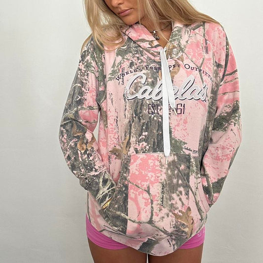 Vintage 90’s pink camouflage hoodie