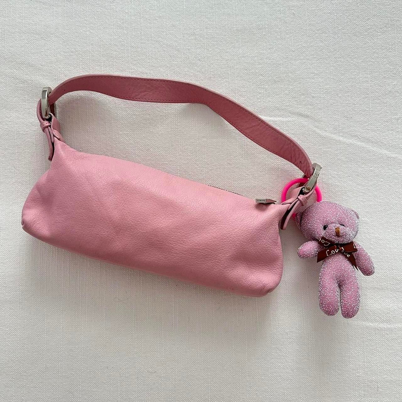 Vintage pink teddy charm bag 🍥