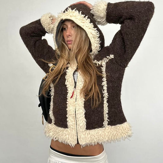 Vintage knitted brown jacket