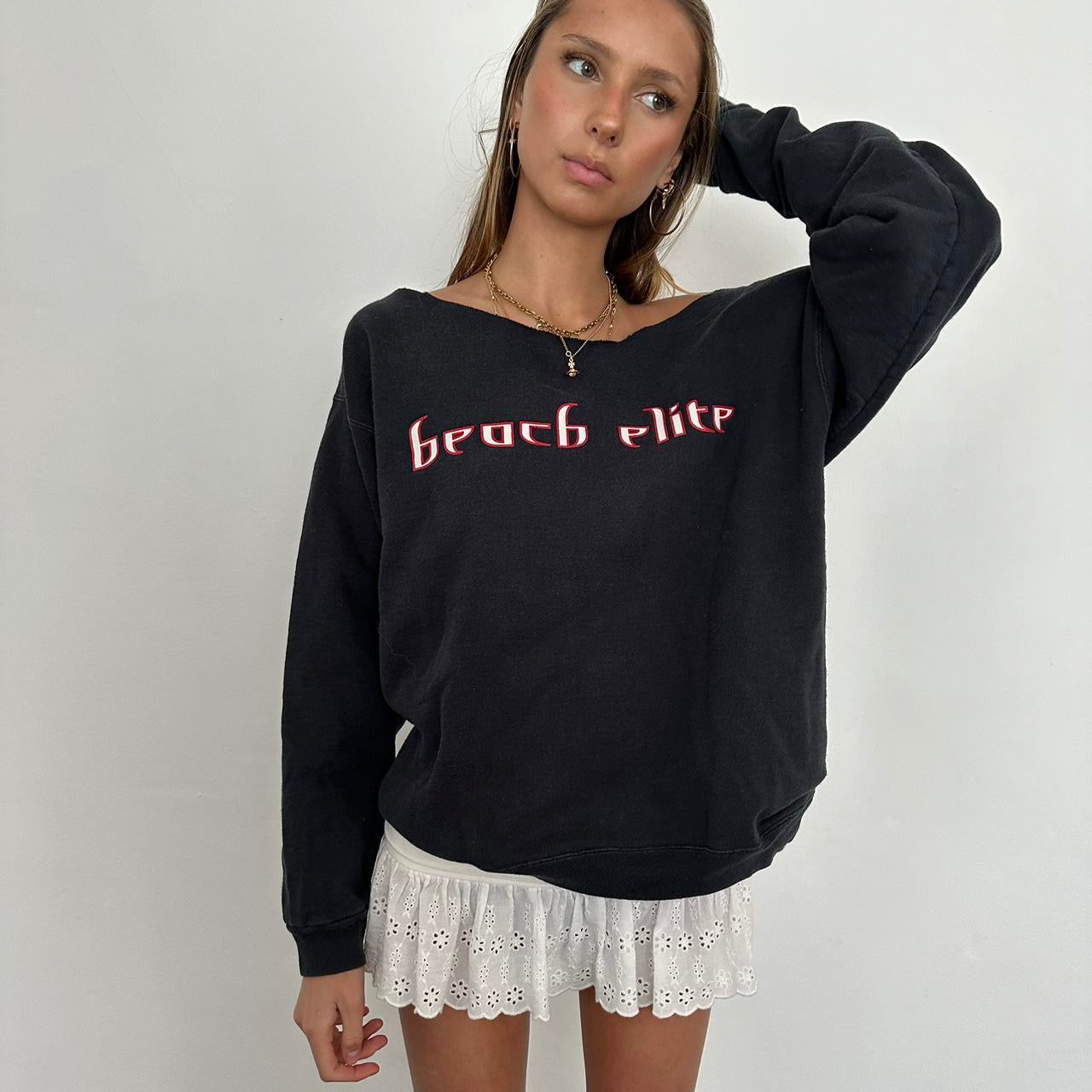 Vintage Beach Elite skater off shoulder sweatshirt