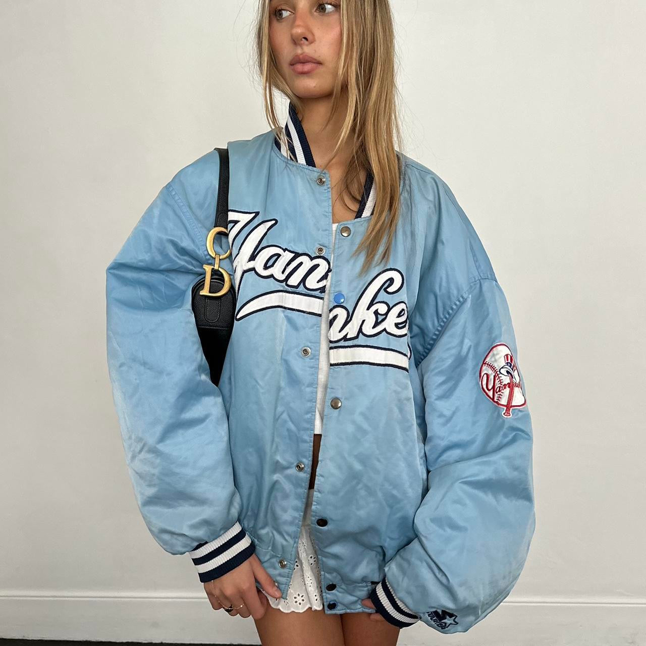 Vintage 90’s Yankees blue varsity bomber jacket