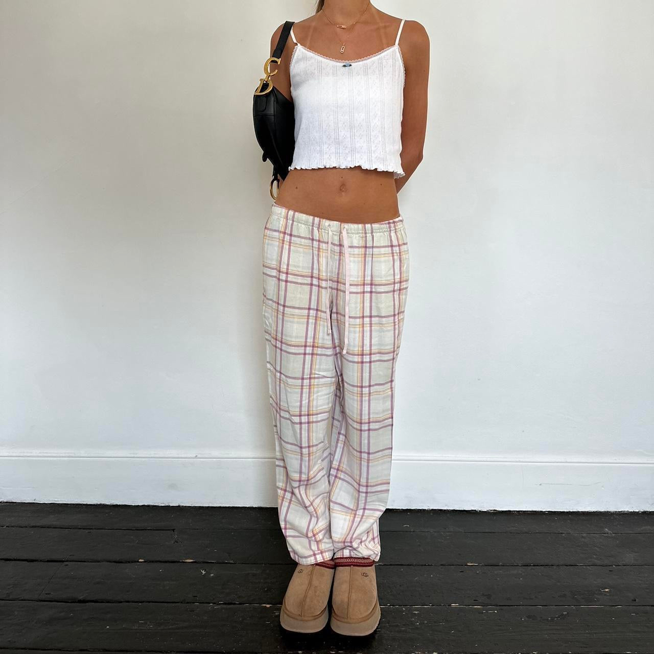 Vintage pastel plaid pants