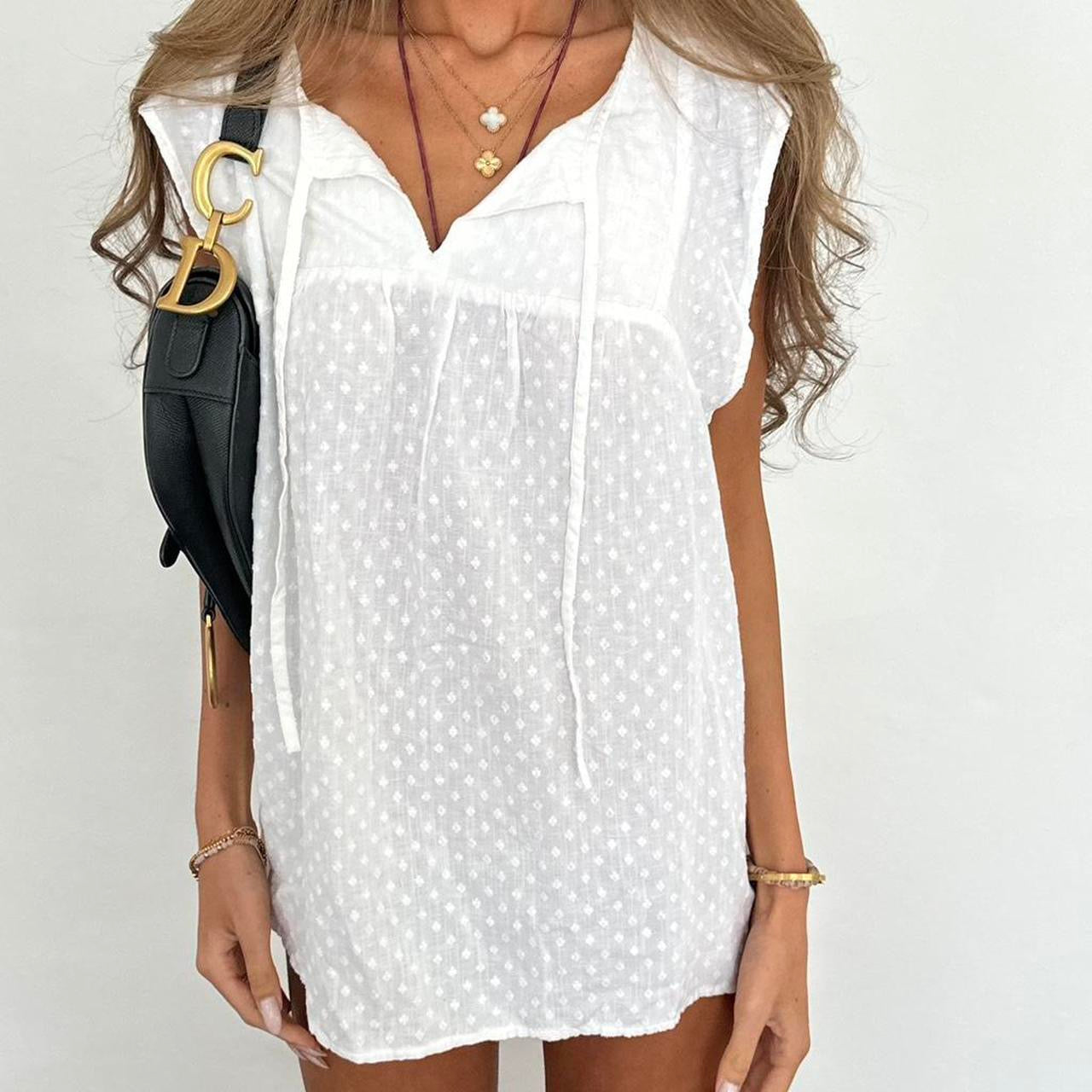 Vintage 00s white boho top