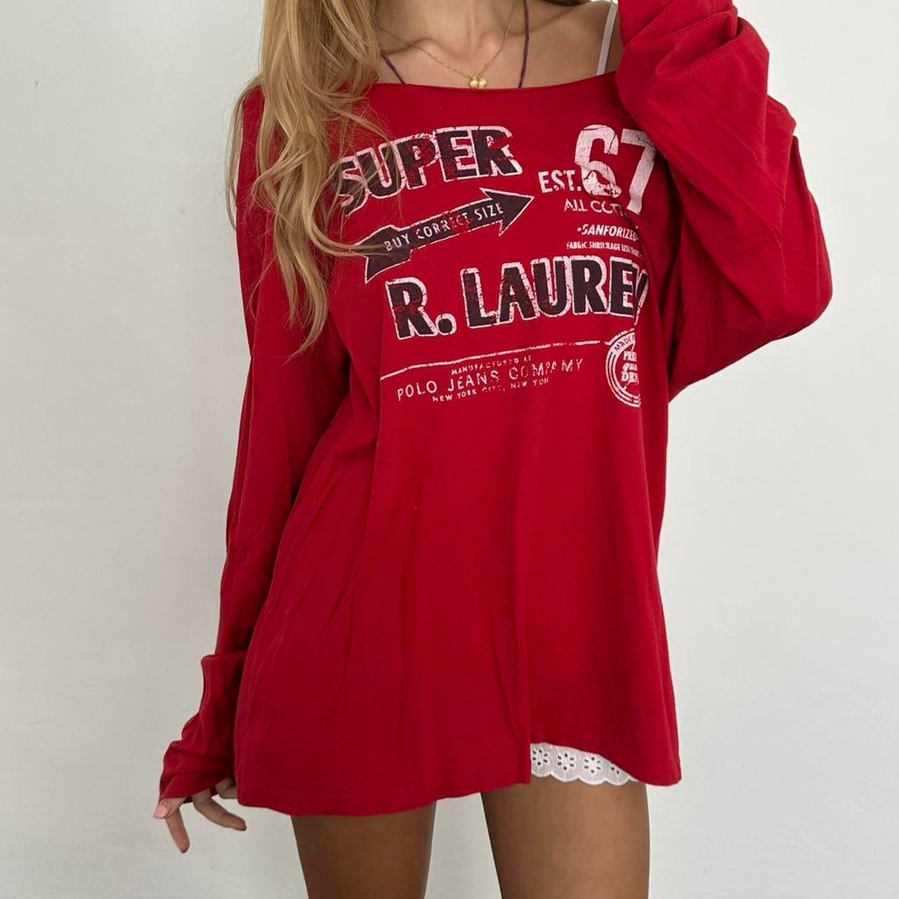 Vintage Ralph Lauren red off shoulder top