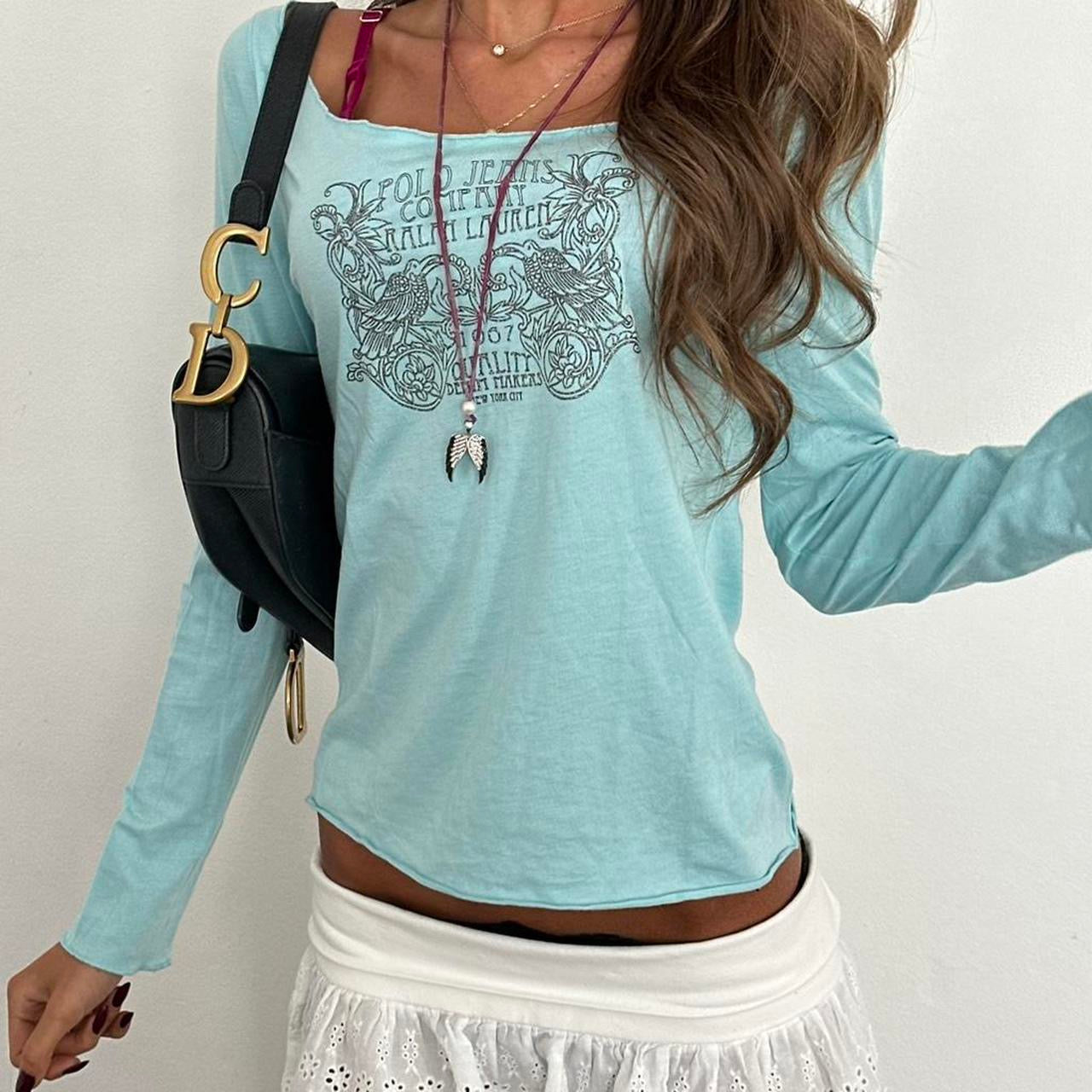 Vintage Ralph Lauren 90’s blue long sleeve top