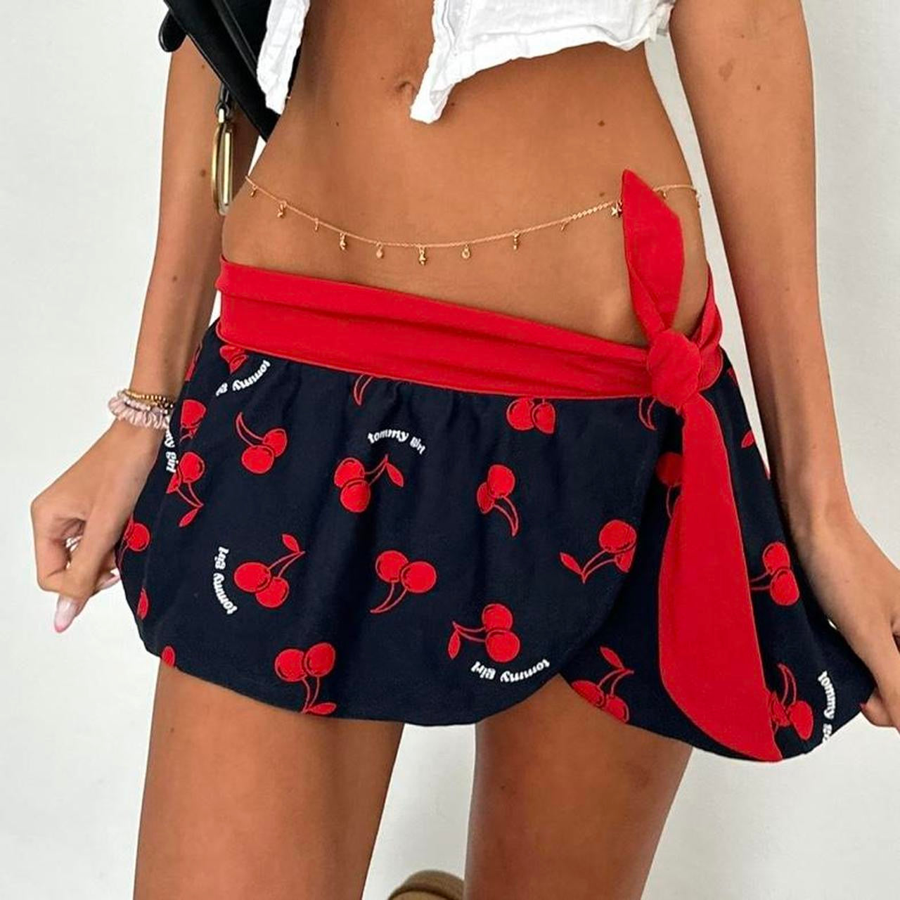 Vintage cherry Tommy Girl mini skirt