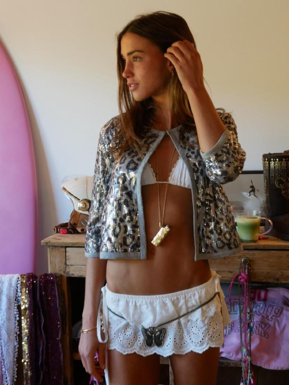 Vintage 00’s sequin leopard cardigan