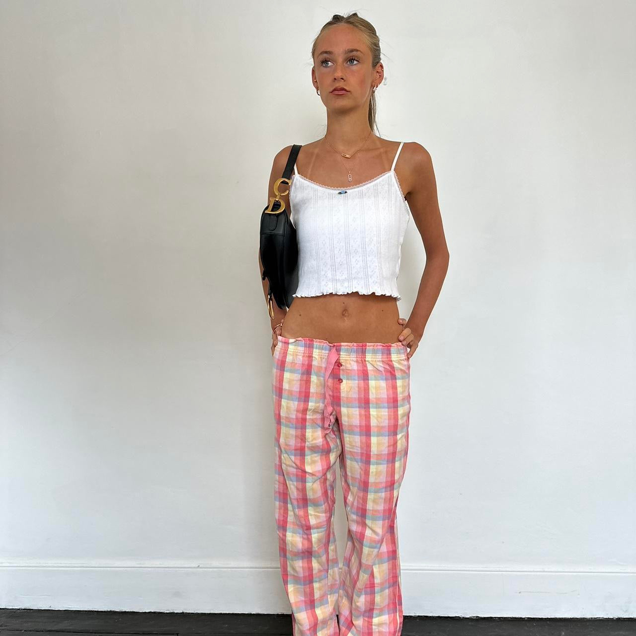 Vintage colourful plaid pants