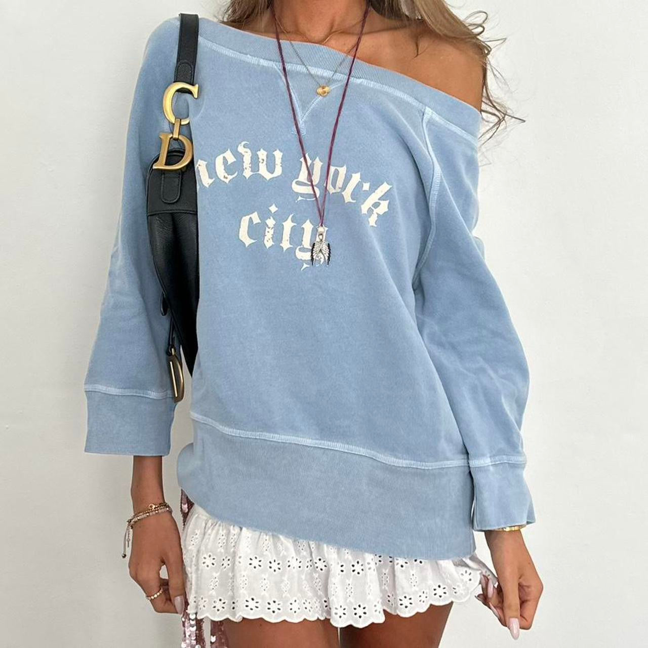 Vintage 90’s New York off the shoulder sweatshirt top
