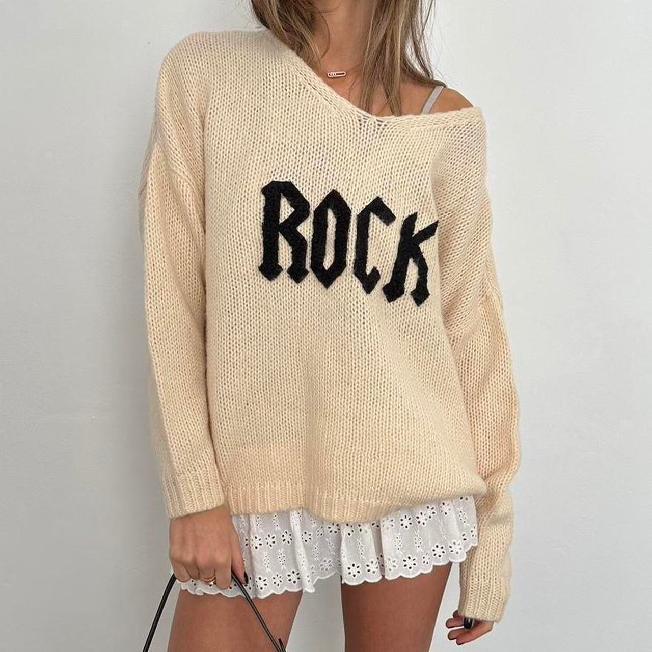 Vintage cream Rock sweater