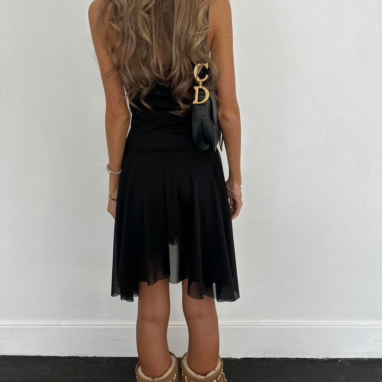Vintage 00s black pixie midi dress