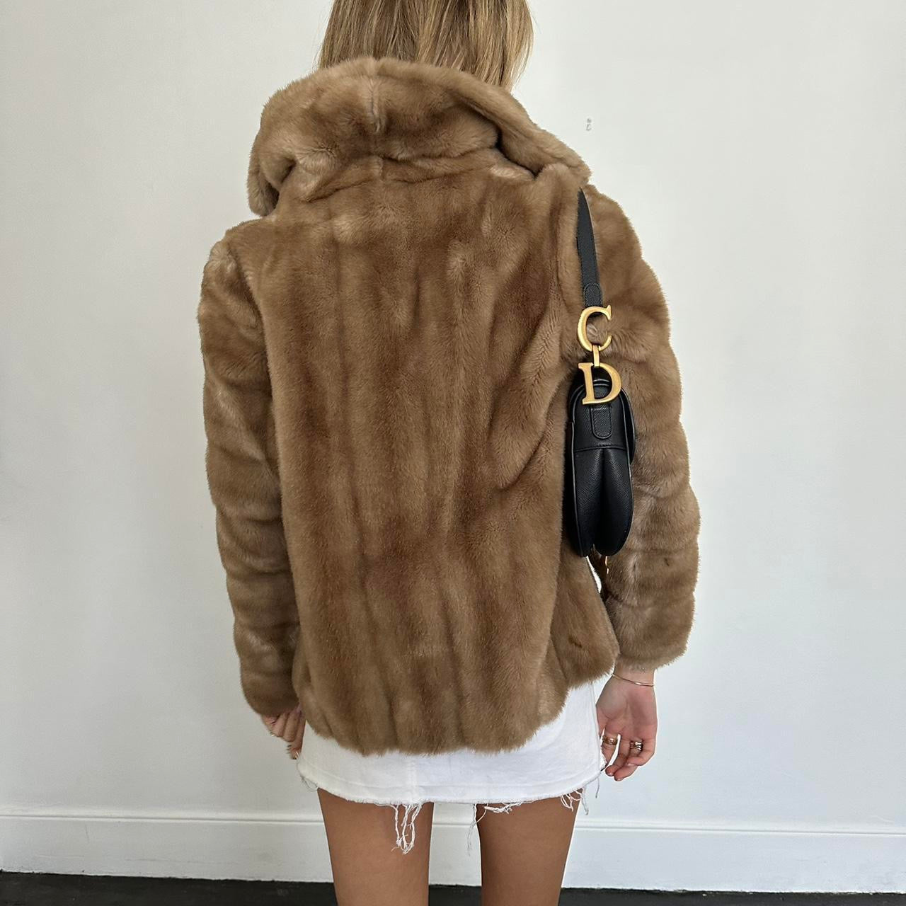 Vintage 2000’s brown faux fur jacket