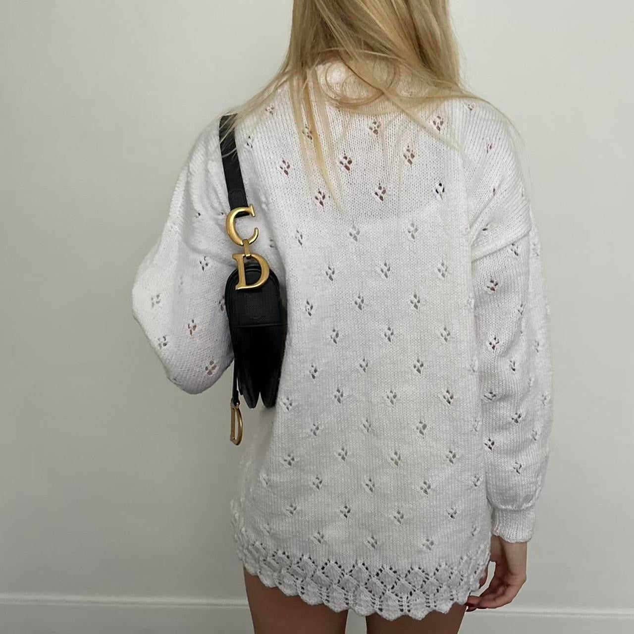 Vintage 90’s teddy bear knitted white jumper