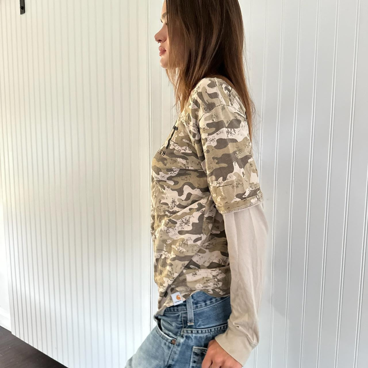 Vintage 90’s Carhartt long sleeves camouflage top 💗