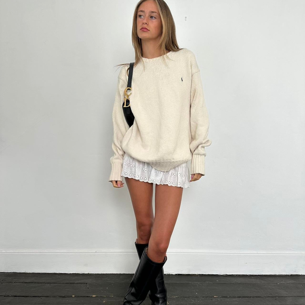 Vintage 1990s Ralph Lauren cream sweater