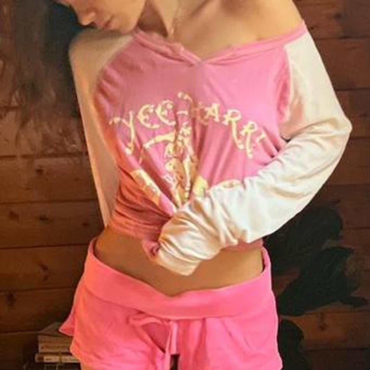 Vintage 2000s Yee-Harr!! pink long sleeve top