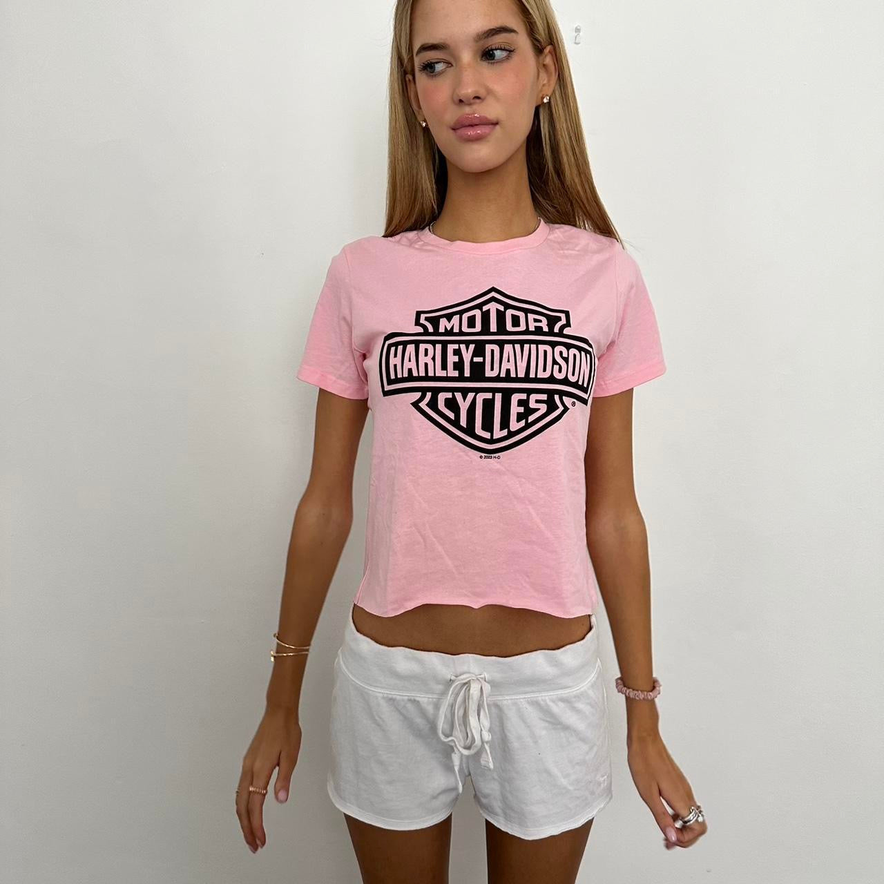 Vintage pink Harley Davidson baby tee