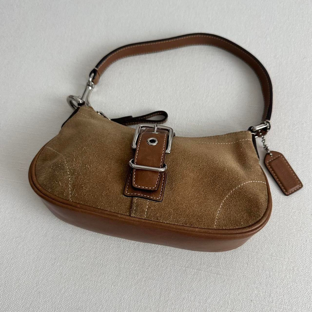 Vintage brown coach suede early 2000s bag