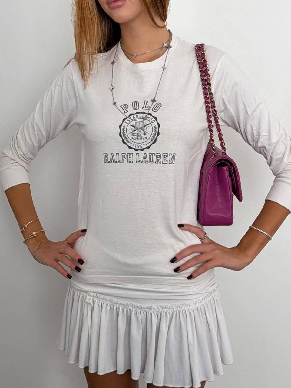 Vintage Polo Jeans long sleeve white preppy top