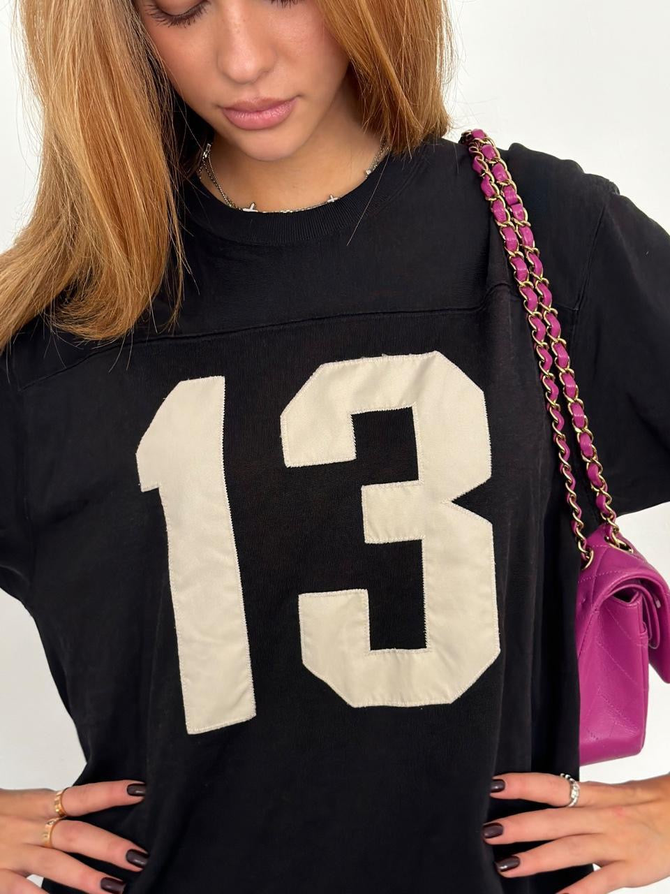 Vintage 00’s black varsity jersey top