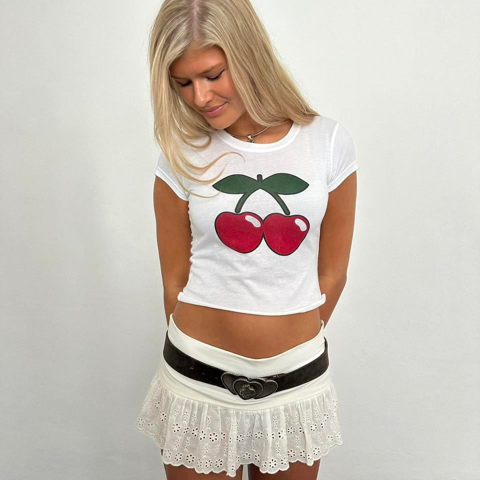 Vintage cherry baby tee