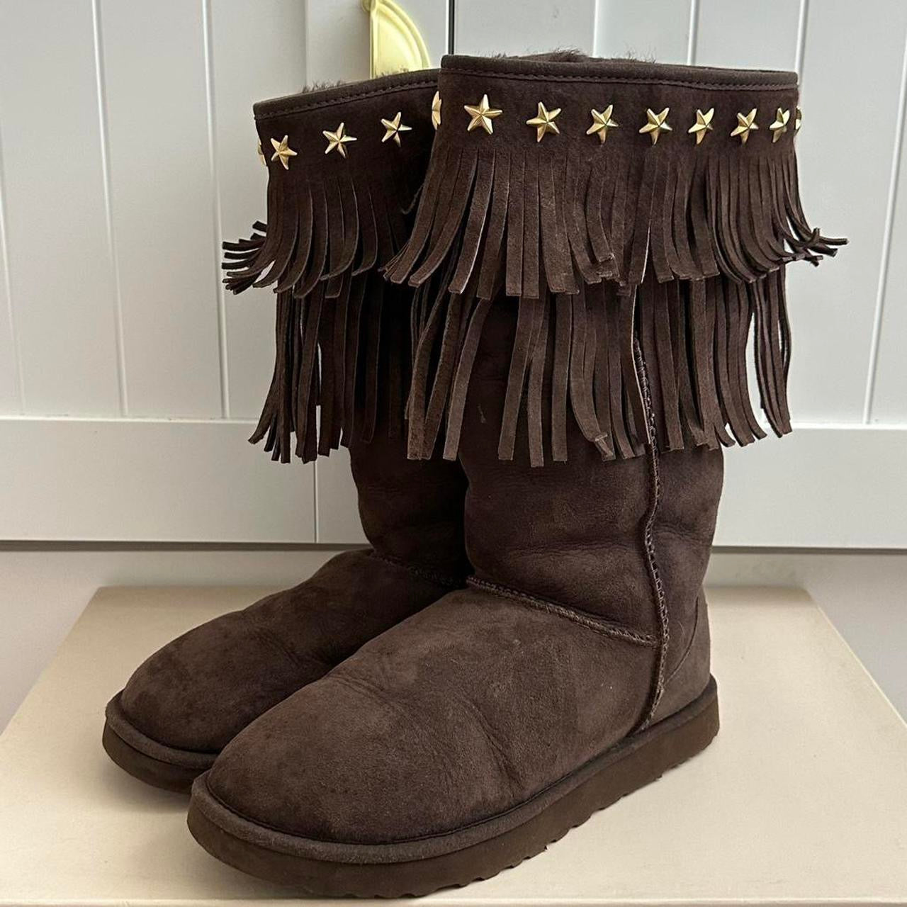 Vintage chocolate brown 2010 Jimmy Choo X Ugg boots – Chelsea Thrift