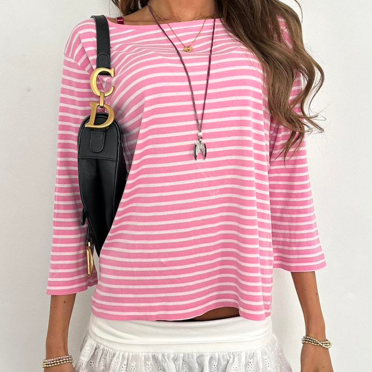 Vintage pink stripe top