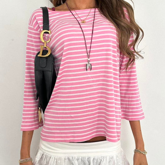 Vintage pink stripe top