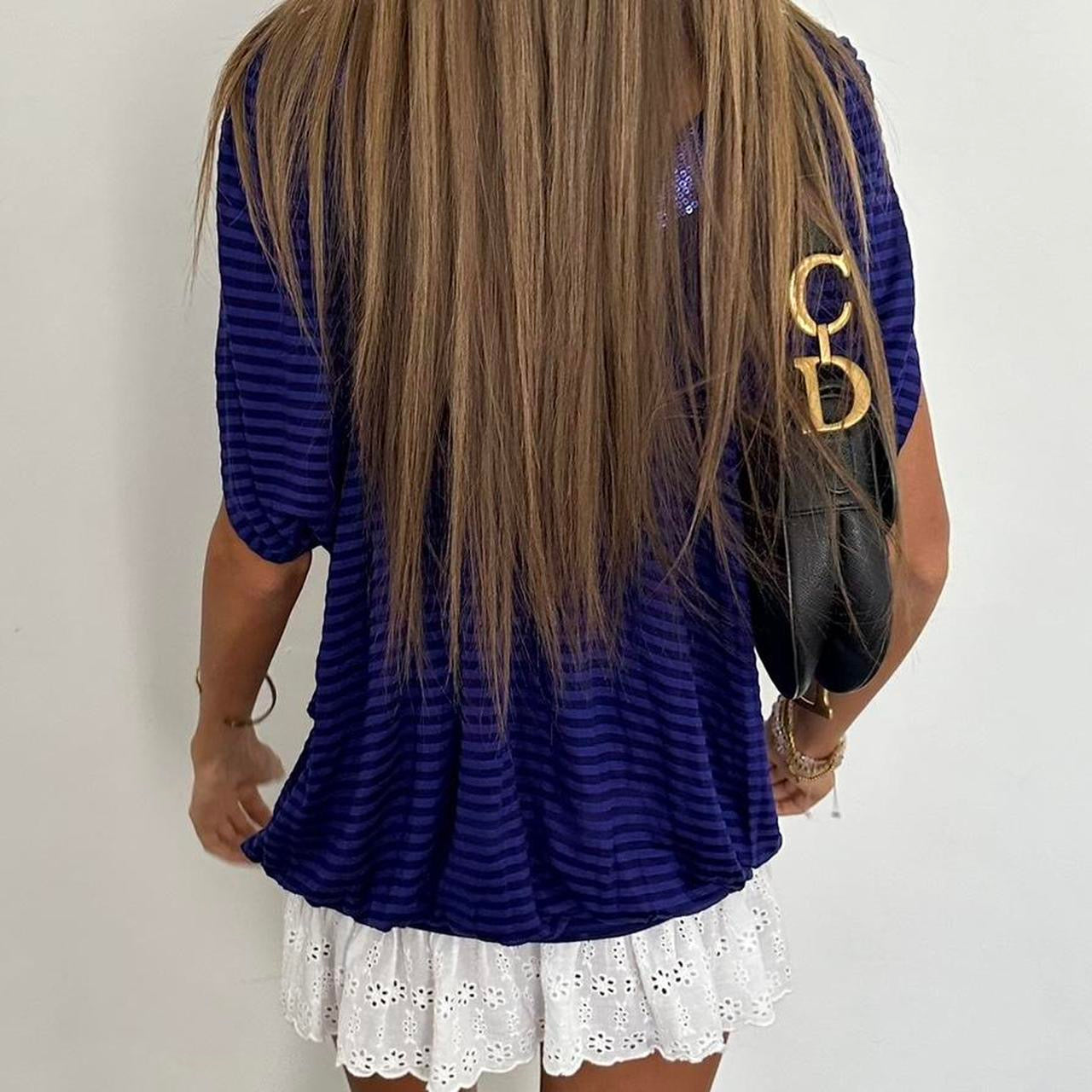 Vintage 2000s purple striped sequin top