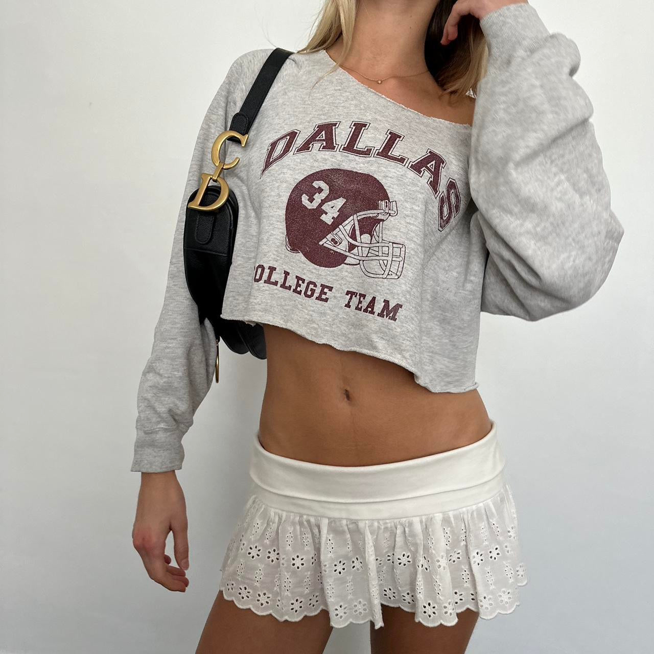 Vintage 90’s Dallas college team graphic off the shoulder sweatshirt